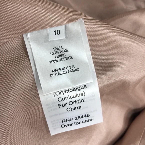 Fleurette Wool Car Coat With Genuine RexRabbit Fur - Picture 9 of 11